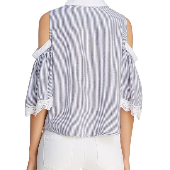BB Dakota Jager Striped Cold-Shoulder Blouse - Picture 9 of 9